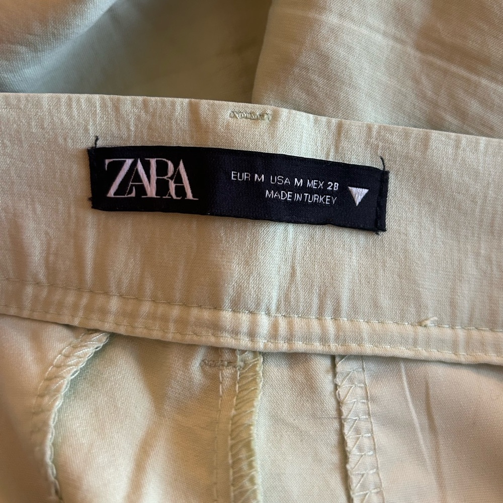Zara Light Green Pleated Trousers - Picture 5 of 6